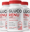 (3 Pack) Gluco Renu Capsules, Official GlucoRenu Pills, Natural Support For Healthy Levels, Circulation and Balance, Premium Formula Blood Vessel Cleaner, GlucoReNu Glyco Optimizer (180 Capsules)