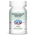 Maxi Health Methyl Folate Lozenges with B12 & B6, Flavored Memory, Cardiovascular Health Hormone & Immune Support Gluten Free, Kosher Berry, 90 Count