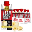 Labrada Lean Body Ready-to-Drink Banana Protein Shake,40g Protein,Whey Blend,0 Sugar,Gluten Free,22 Vitamins & Minerals,17 Ounce (Recyclable Carton & Lid - Pack of 12) LABRADA