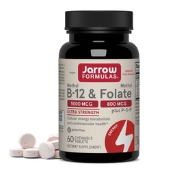 Jarrow Methyl B-12 & Methyl Folate Supplement, 60 Chewable Tablets