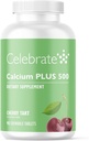 Celebrate Vitamins Calcium Plus - 500mg Calcium Citrate, 333 IU Vitamin D3 & 34mg Magnesium for Post Bariatric Surgery - Gluten-Free & Sugar-Free - Cherry, 90 Chewable Tablets