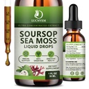 LUCNVEM (2 Pack) Soursop Graviola with Sea Moss Liquid Drops, Soursop Bitters Liquid Rich in Multivitamin for Natural Antioxidant, Immune Boost, Cell Support & Regeneration, Pineapple Flavor