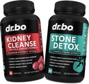Kidney Cleanse & Stone Detox Support Supplement - Natural Cranberry, Juniper Berries, Buchu, Uva Ursi Extract, Stone Breaker Chanca Piedra - Support Kidneys Gallbladder, Bladder & Urinary Tract Health