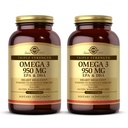 Solgar Triple Strength Omega 3 950 mg - 100 Softgels, Pack of 2 - Supports Joint & Skin Health - Non-GMO, Gluten Free, Dairy Free - 200 Total Servings