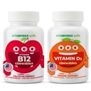 VitaWorks Kids Vitamin B12 Chewables + Vitamin D3 1000 IU Chewables Bundle