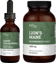 Earth Harmony Lion's Mane & Chlorophyll - 120 Capsules & 2 Fl Oz