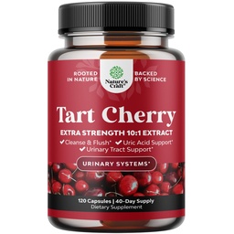 Extra Strength Tart Cherry Capsules - Tart Cherry Extract Capsules for Uric Acid Cleanse for Kidney Support - Fruit Extract Supplement for Urinary Tract Health & Joint Support - 120 Count