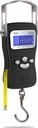 AWS Digital Luggage Scale, Fish Weighing Scale, Hanging Scale 110lb/50kg – Die-Cast Metal Construction, Built-in Tape Measure, Hook & Handle – for Travel, Fishing, Archery, Hunting, Outdoor (Black)