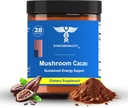 Mushroom Cacao Adaptogen Energy & Focus Drink Powder Supplement. Potent 8:1 Lions Mane, Cordyceps & 3 Cocoa/Cacao Extract Blend from Yale DRS. All Natural Coffee Alt Nootropic & Nutrient Superfood