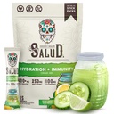 Salud 2-in-1 Hydration Packets + Immunity Electrolytes Powder, Cucumber Lime - Agua Fresca Drink Mix, Elderberry, Dairy & Soy Free, Non-GMO, Gluten Free, Vegan, Low Calorie, 1g Sugar (15 Servings)