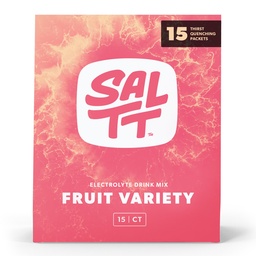 SALTT Electrolytes Powder Packets, Fruit Variety Pack (15 Packets) - Magnesium, Potassium, Sodium, Trace Minerals - Vegan & Gluten Free - Travel Essentials - Made in USA