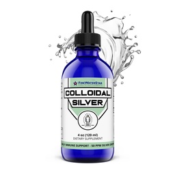 FWS Colloidal Silver, Liquid Silver Drops, 99.99% Pure Silver, 4 oz Glass Bottle, 60 Servings (2 Month Supply), 50 ppm, Concentrated for Easy and Convenient Servings