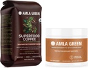Amla Green Organic Ground Superfood Coffee and Amla Powder Superfood Supplement with Pumpkin Spice, 20x Ultra Concentrated Amla