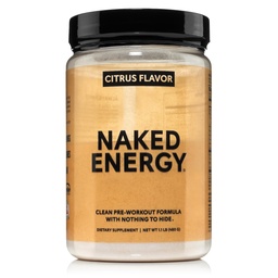 NAKED Citrus Energy - Citrus Flavored Clean Pre Workout Supplement for Men and Women, NSF Certified, Vegan Friendly, No Added Sweeteners, Colors Or Flavors - 30 Servings
